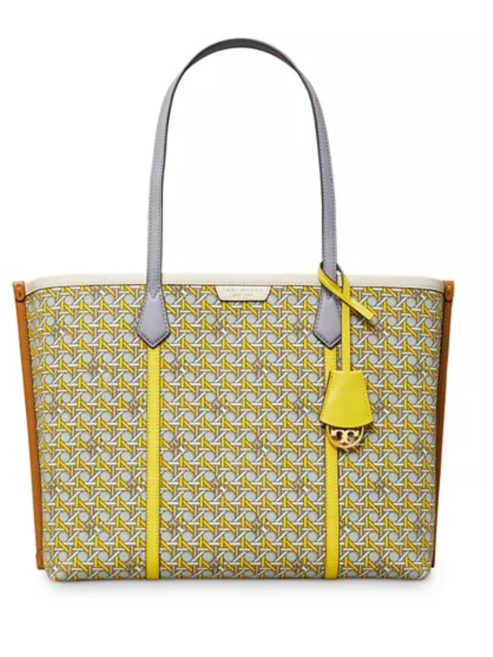New with Tags Tory Burch Perry Triple Compartment Tote Bag in Basketweave Print - Picture 1 of 16